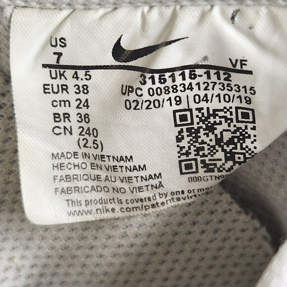 Nike Air Force 1 Low 2019 Womens Size 7 Triple White 315115-112 Sneakers - Picture 11 of 11
